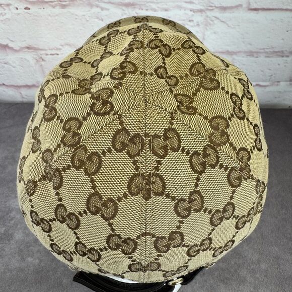 Gucci Classic Web GG Khaki Monogram Cap Hat Small - Picture 4 of 12